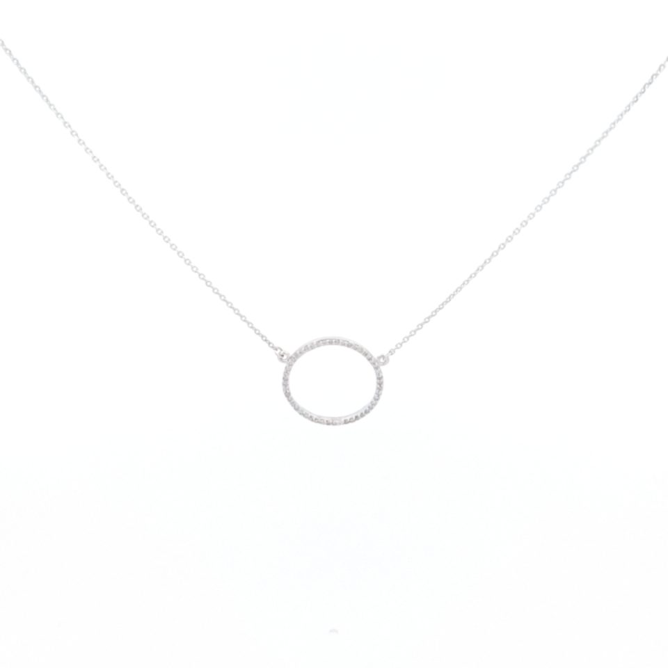 Weißgoldenes Collier mit Brillanten