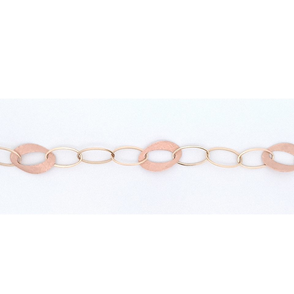 Gelb- Armband mit Rotgoldenen Plättchen