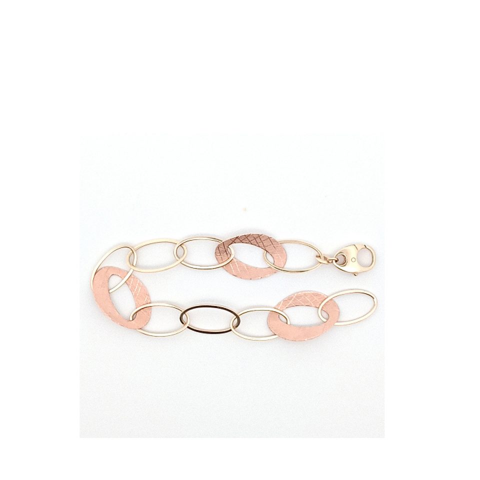 Gelb- Armband mit Rotgoldenen Plättchen