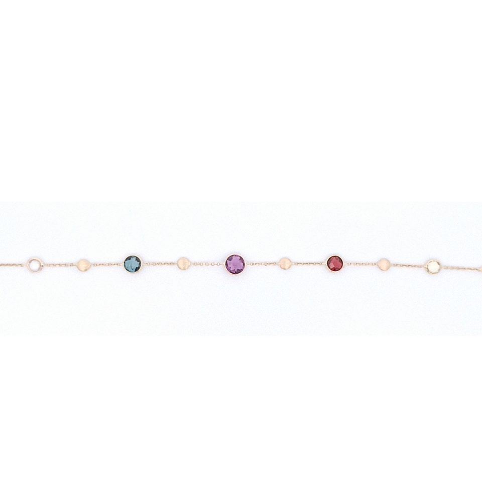 Palido Gelbgoldenes Armband mit Farbedelsteinen