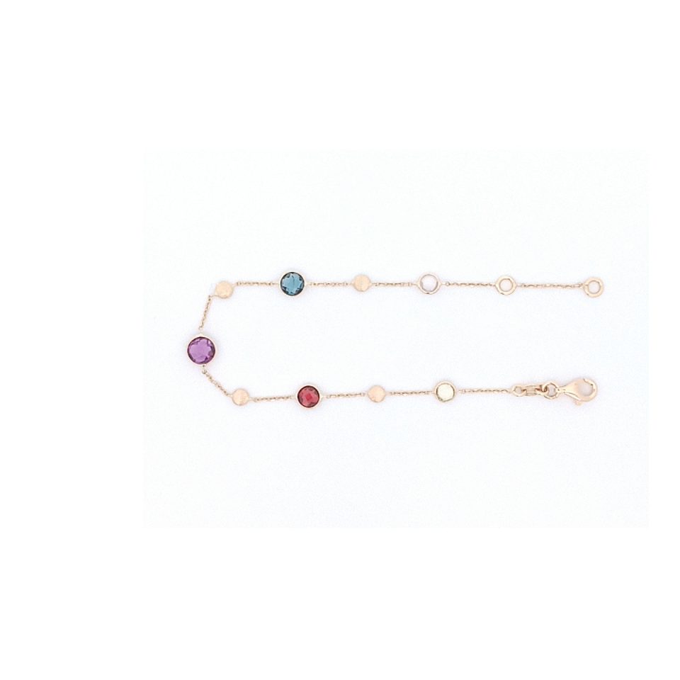 Palido Gelbgoldenes Armband mit Farbedelsteinen