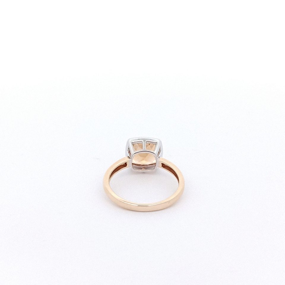 Gelb- und Weißgoldener Ring mit Citrin