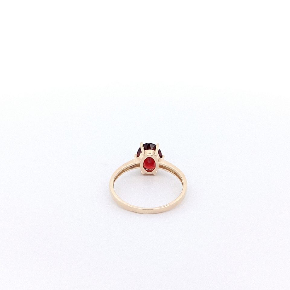 Granat Gelbgoldring mit Brillanten