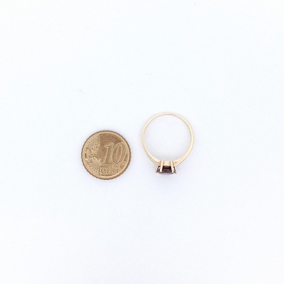 Granat Gelbgoldring mit Brillanten