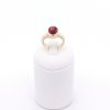 Gelbgoldring mit Granat, 14 Karat