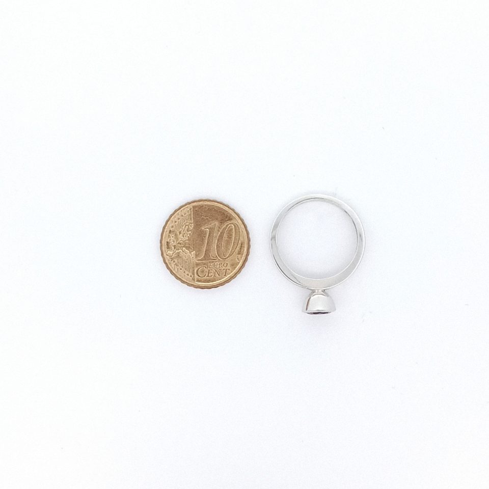 Weißgoldring mit Rauchquarz