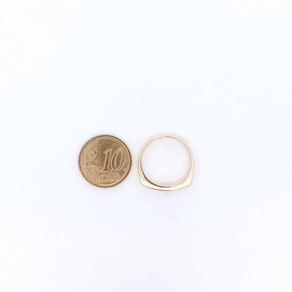 Gelbgoldring mit Smaragd, 14 Karat