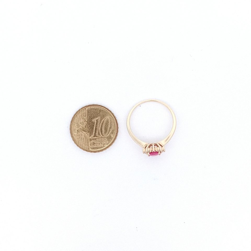 Palido Gelbgoldring mit Rubin und Brillanten