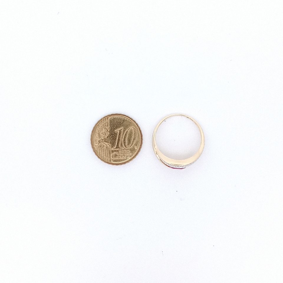 Palido Gelbgoldring mit Rubin und Brillanten