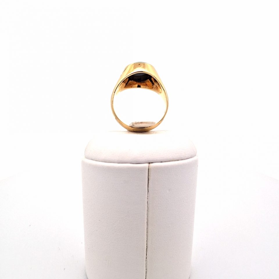 Gelbgold Herrenring mit Lagenst 14 Karat, Eigenanfertigung