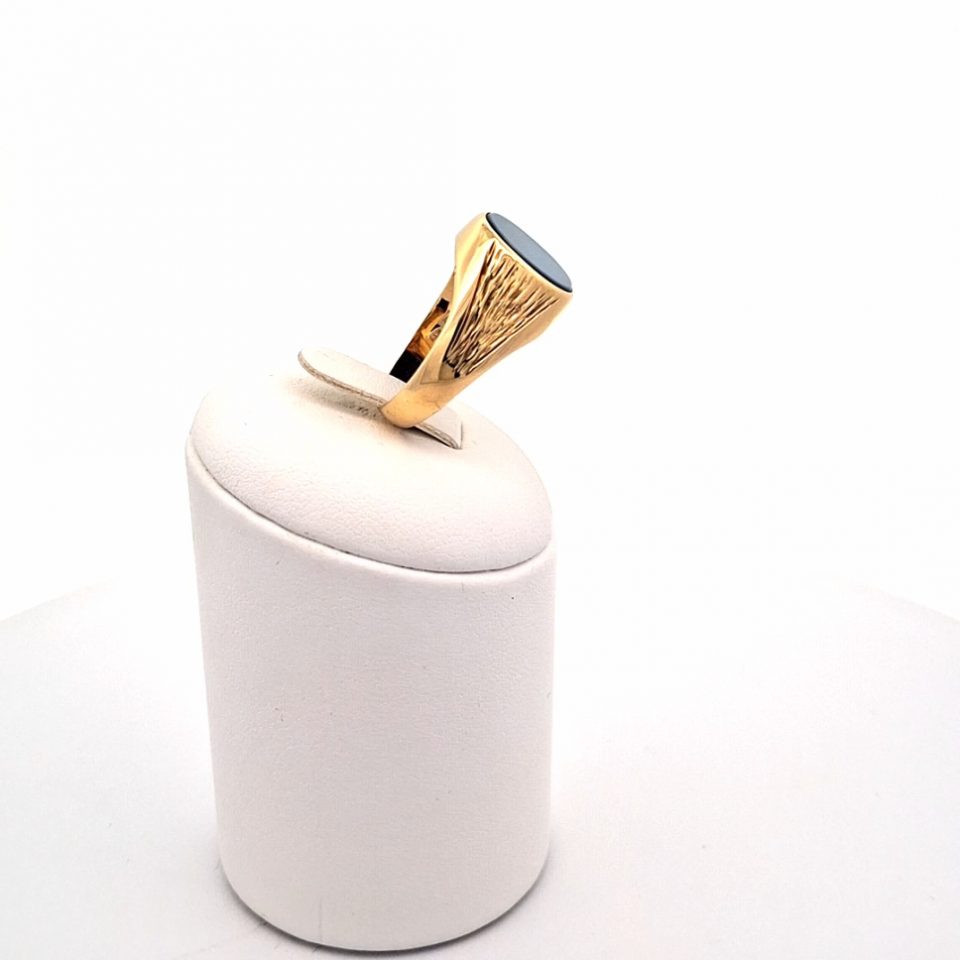 Gelbgold Herrenring mit Lagenst 14 Karat, Eigenanfertigung